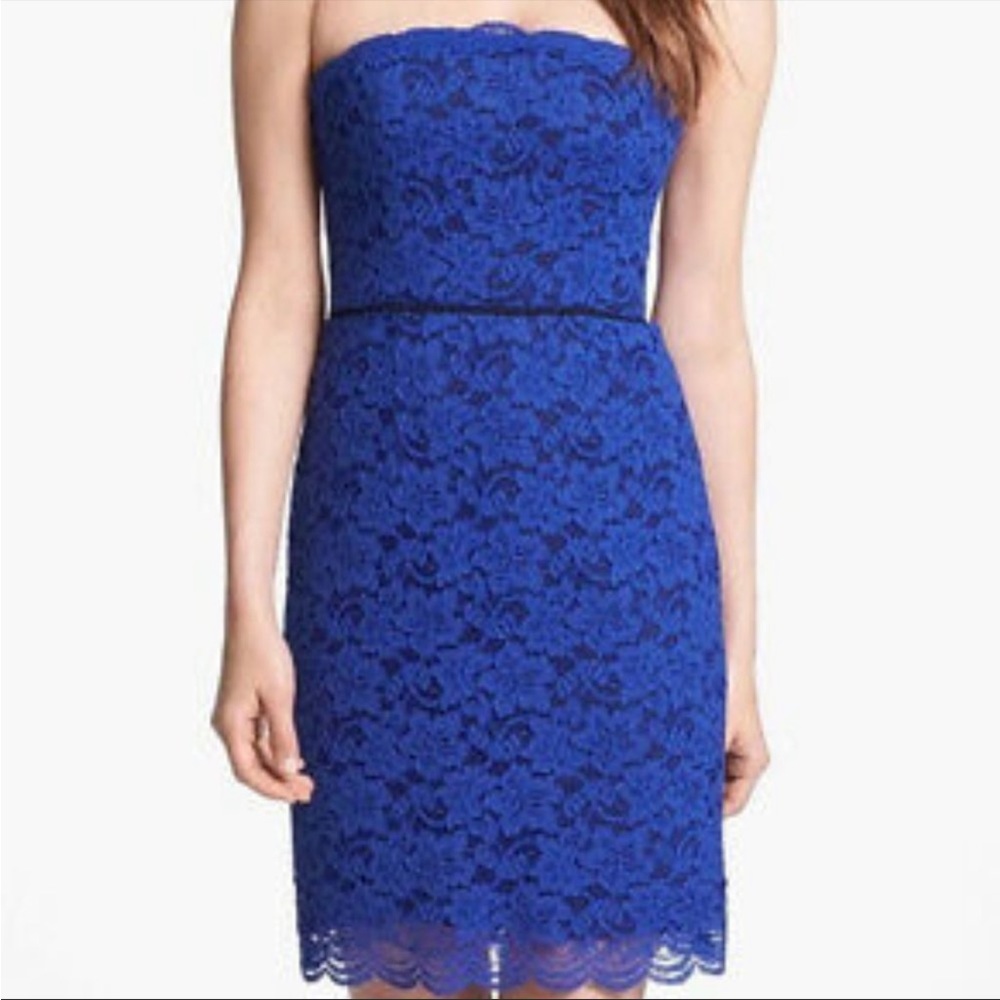 Diane Von Furstenberg Cobalt Strapless Dress Size 8